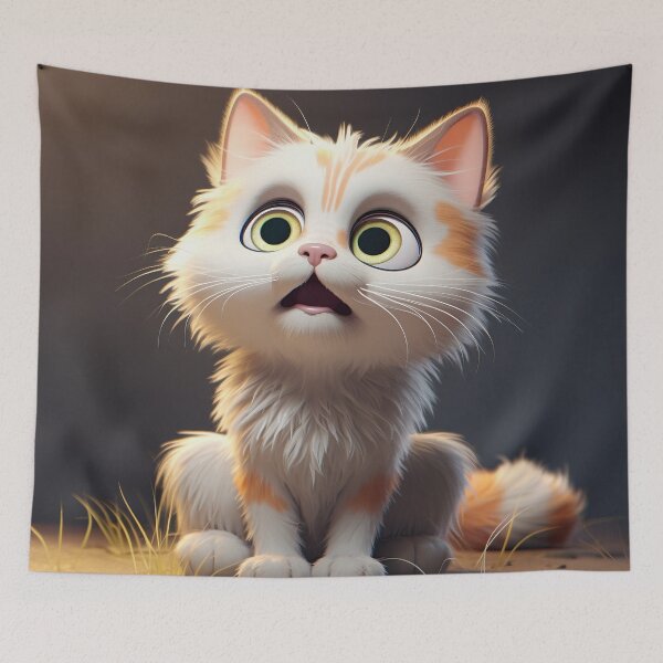 Item preview, Scared Cartoon Kitten designed and sold by Elisabeth Lucas.