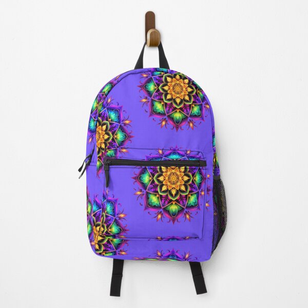 Item preview, Flower mandala fluorescent menta blacklight marigold designed and sold by Atelier-Arcano.