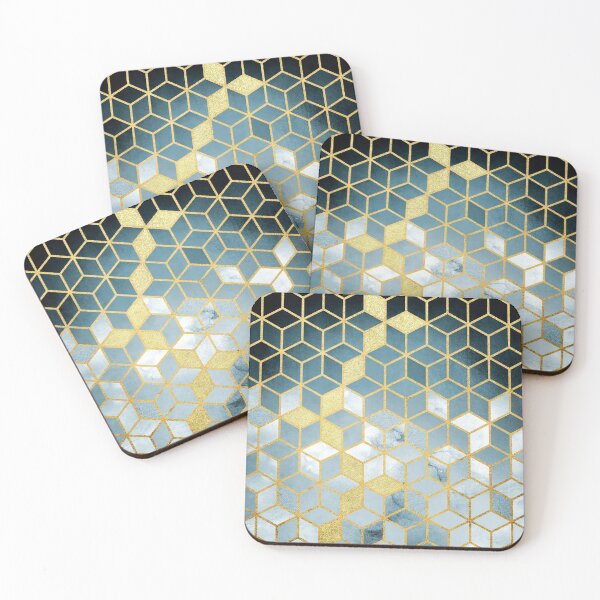 Item preview, Shades Of Turquoise Green Cubes Pattern designed and sold by Gypsy Queen.