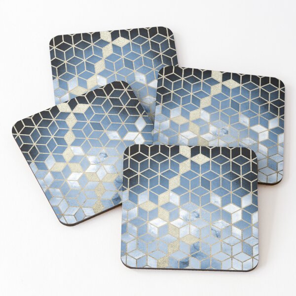 Item preview, Shades Of  Blue Cubes Pattern designed and sold by Gypsy  Queen.
