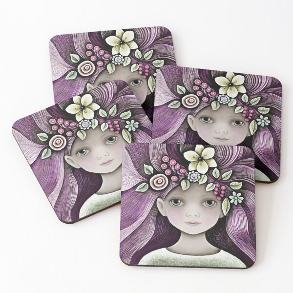Item preview, big eyed girls with purple hair designed and sold by trudette.