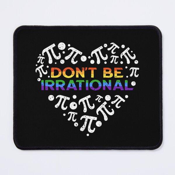 Item preview, Don't be Irrational LGBT Heart Pi Day Mathematics distressed outline design with Rainbow Flag designed and sold by venomousvector.
