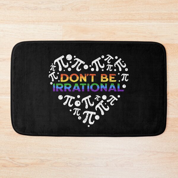 Item preview, Don't be Irrational LGBT Heart Pi Day Mathematics distressed outline design with Rainbow Flag designed and sold by venomousvector.