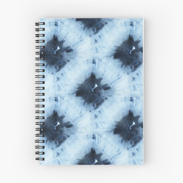 Item preview,  Seamless tie-dye pattern of indigo color on white silk.  Shibori dyeing. designed and sold by lamarmarina.