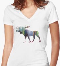 Moose Women's Fitted V-Neck T-Shirt