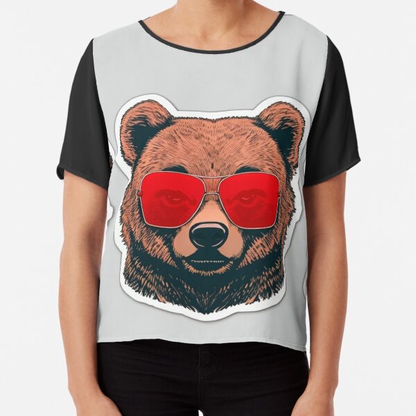 Funny Bear Grizzly with Sunglasses Cool Style Stock Vector