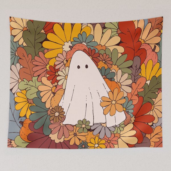 Item preview, Ghost and flowers designed and sold by Swadeillustrations.