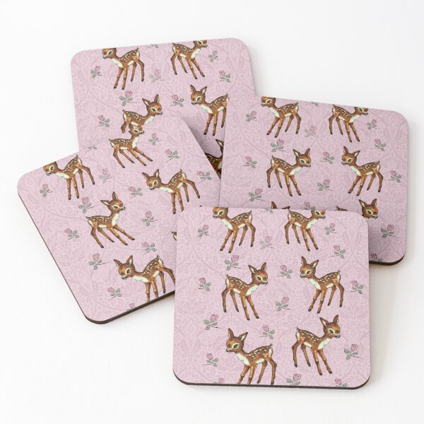 Item preview, Adorable Deer Fawn Retrp Vintage Pink Roses  designed and sold by JimNEmDesigns.