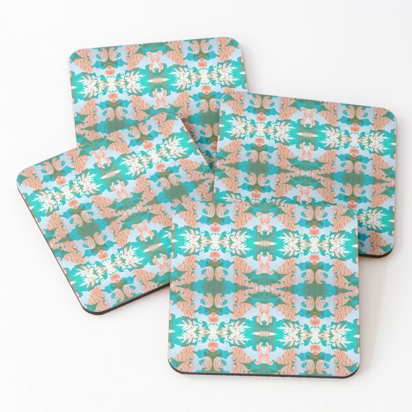 Item preview, September Leaves Monoprint Pattern Teal designed and sold by vallisrowe.