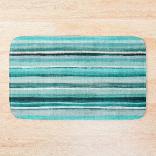 Item preview, Ocean Horizon Rustic Linen Stripes in Teal  designed and sold by micklyn.