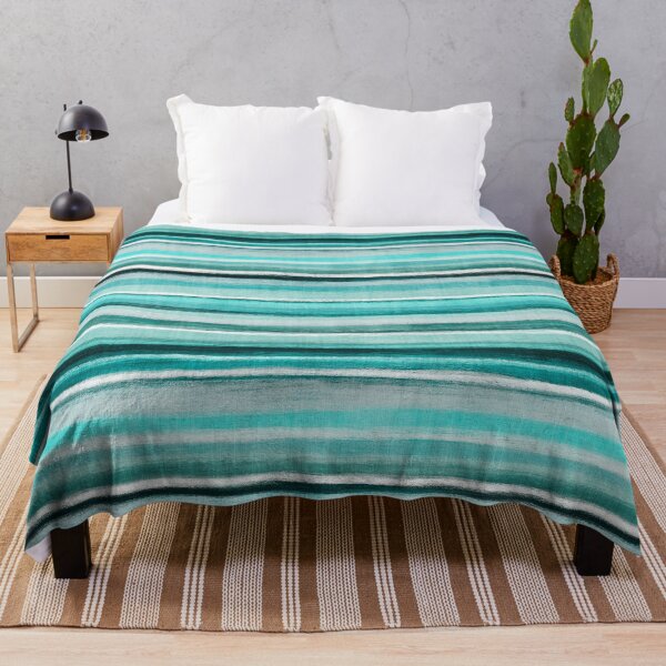Item preview, Ocean Horizon Rustic Linen Stripes in Teal designed and sold by micklyn.