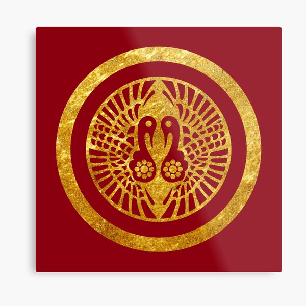 Ikko Ikki Mon Japanese clan in faux gold Metal Print