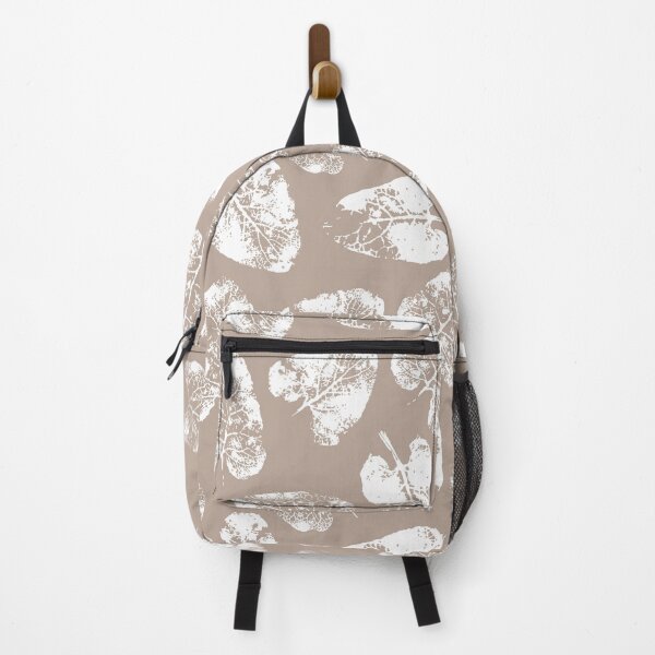 Item preview, White Printed Leaves on Beige Background designed and sold by illidesign.
