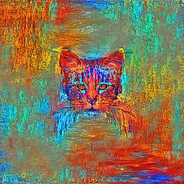Artwork thumbnail, Ninja cat hiding in Modern #Art by blackhalt