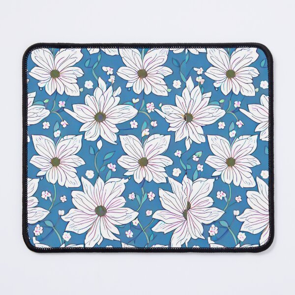 Item preview, Seamless pattern with white flowers. blue background designed and sold by APHIDAT-TA.