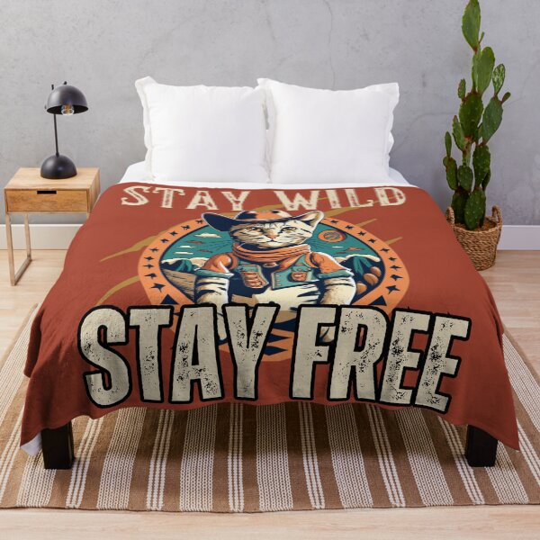 Item preview, Western cowboy cat. Meow Stay Wild Stay Free. designed and sold by VieBelieve.