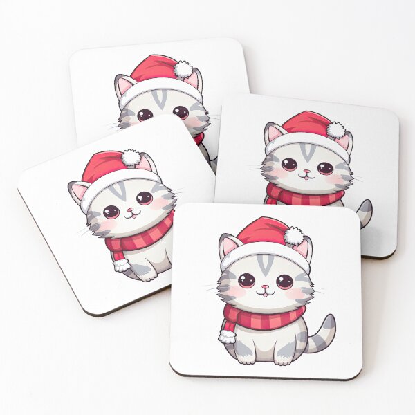 Item preview, Kawaii Siberian Cat Wearing Santa Hat designed and sold by eyestetix.