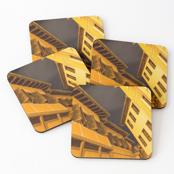 Item preview, Golden Yellow Night - Chic Zigzags of Oriel Windows and Serrated Roof Lines  designed and sold by Georgia Mizuleva.