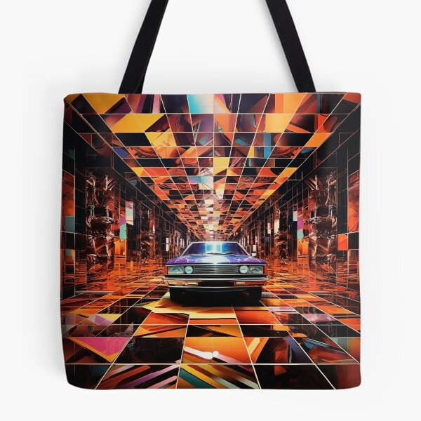 Item preview, psychedelic art style of intricate, multilayered geometric pattern with a car designed and sold by Whimsicalhub.