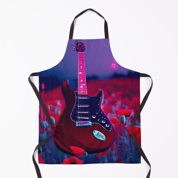 Item preview, Blue electric guitar in red poppies. designed and sold by mariolasworld.