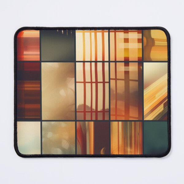 Item preview, Collage of intricate, multilayered geometric pattern with warm color tones designed and sold by Whimsicalhub.