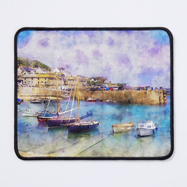 Item preview, Watercolour - Yachts and small boats moored in Mousehole, Cornwall designed and sold by MichaelBShannon.