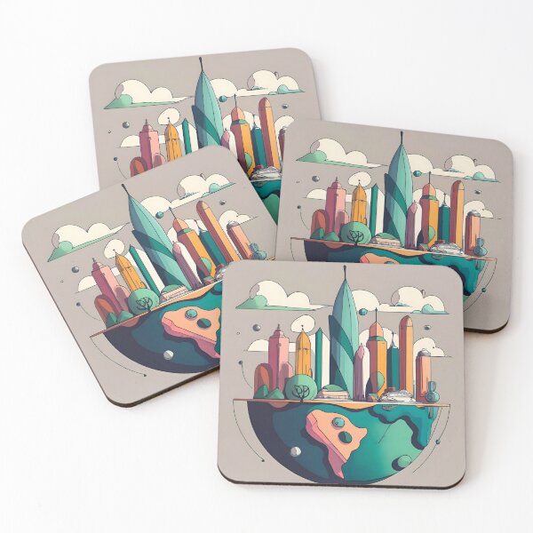 Item preview, Earth with skyscrapers drawing designed and sold by Patricks-Art.