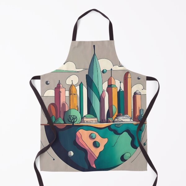 Item preview, Earth with skyscrapers drawing designed and sold by Patricks-Art.