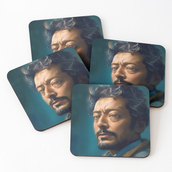 Item preview, Portrait of man in a beard and coat blue painting designed and sold by Meena-tta.