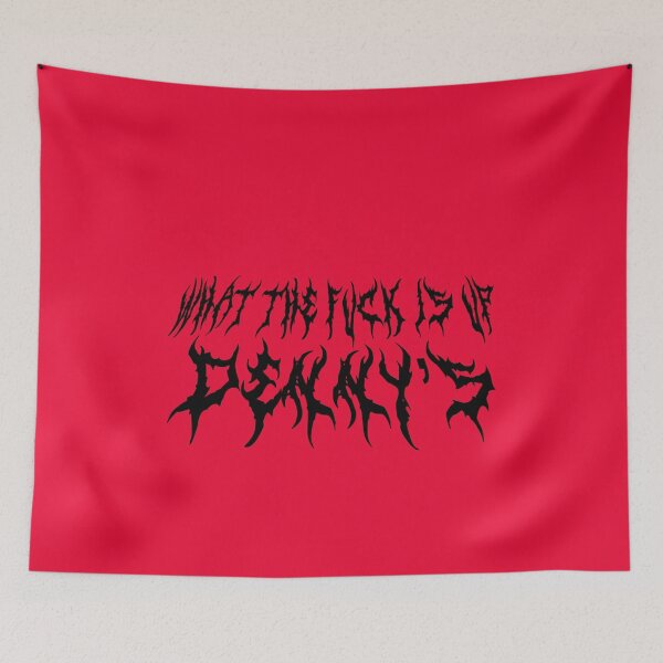 Item preview, What The F*** Is Up Dennys Metal Font Black Print designed and sold by blueversion.