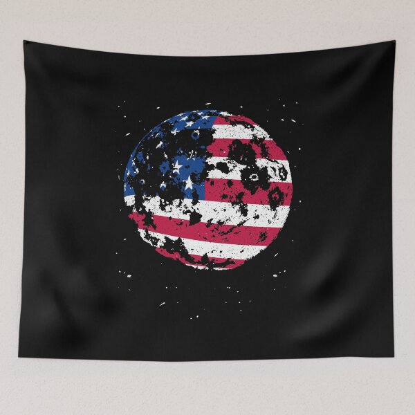 Item preview, Moon USA Flag in Space creative distressed design  designed and sold by venomousvector.
