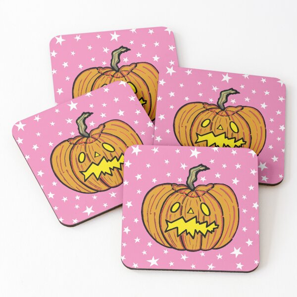 Item preview, Halloween Pumpkin + Stars - Pink Background designed and sold by Helen McCartney Designs.