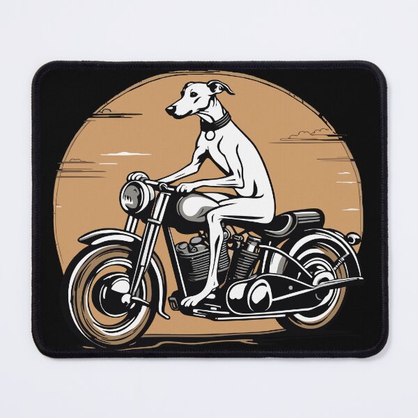 Item preview, Whippet Greyhound Riding a Motorcycle Retro Style Graphic designed and sold by Ameiva-Apparel.