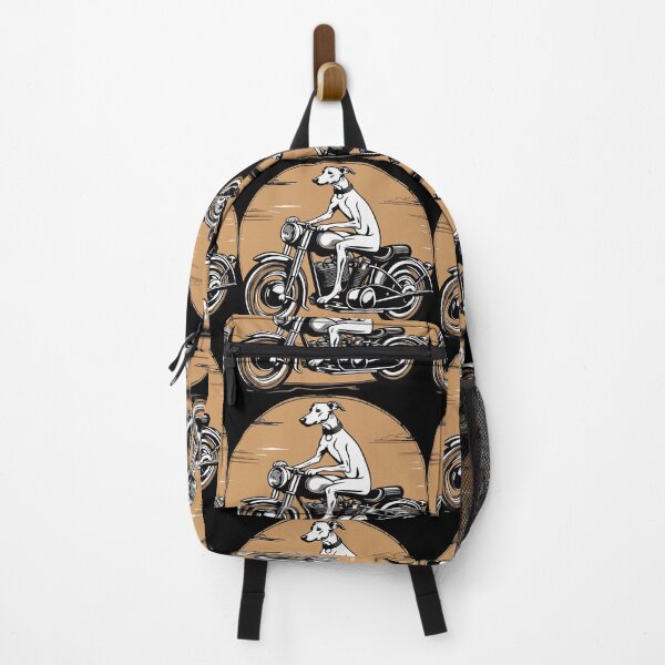 Item preview, Whippet Greyhound Riding a Motorcycle Retro Style Graphic designed and sold by Ameiva-Apparel.