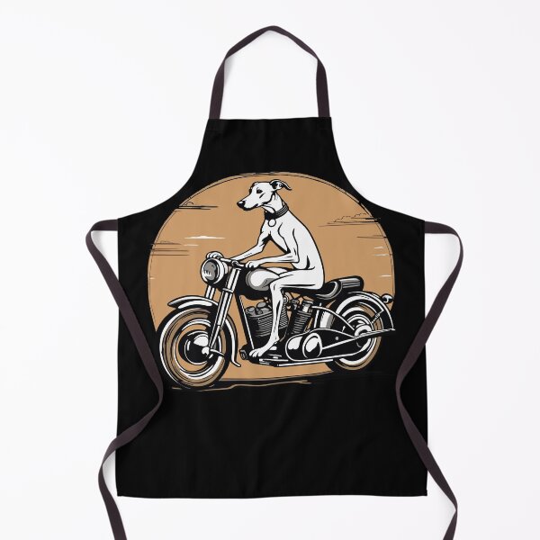 Item preview, Whippet Greyhound Riding a Motorcycle Retro Style Graphic designed and sold by Ameiva-Apparel.