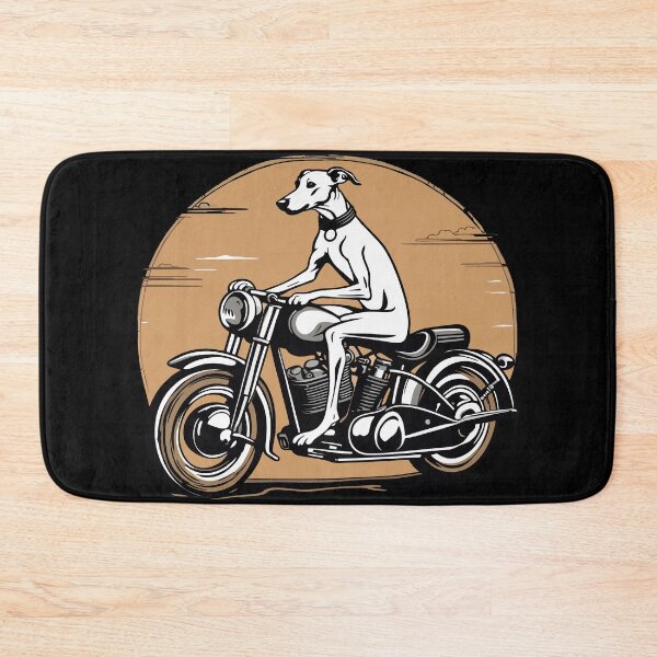Item preview, Whippet Greyhound Riding a Motorcycle Retro Style Graphic designed and sold by Ameiva-Apparel.