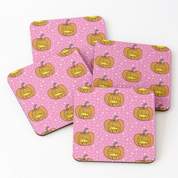 Item preview, Halloween Pumpkin + Stars - Pink Background 2 designed and sold by Helen McCartney Designs.
