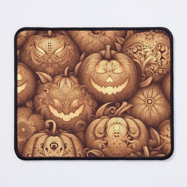 Item preview, Scary Pumpkins Creepy Jack O Lanterns Halloween Intricate Carved Pumpkin Filigree designed and sold by CoffeeIsATrip.