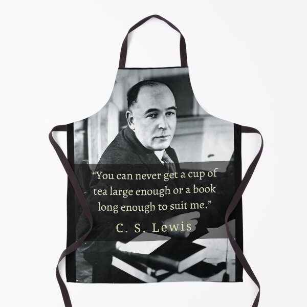 Item preview, C. S. Lewis portrait and quote: You can never get a cup of tea large enough or a book long enough to suit me. designed and sold by artbleed.