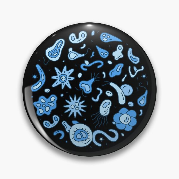 Item preview, Microbes and Bacteria creative round Microbiology blue modern design for Science Lovers designed and sold by venomousvector.