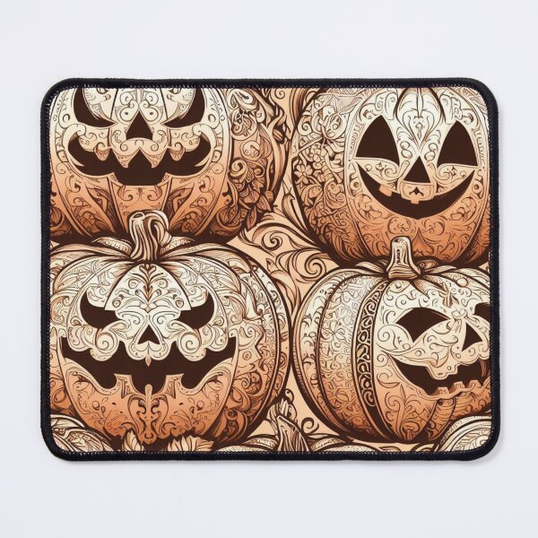 Item preview, Scary Pumpkins Creepy Jack O Lanterns Halloween Intricate Carved Pumpkin Filigree designed and sold by CoffeeIsATrip.
