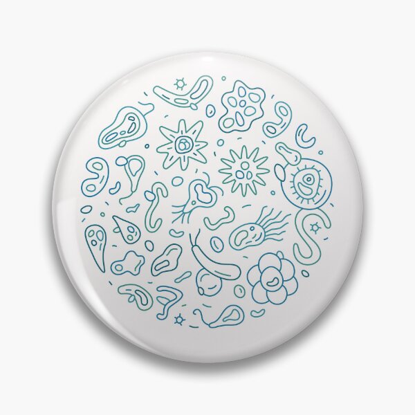 Item preview, Microbes and Bacteria round Microbiology thin line design for Science Geeks designed and sold by venomousvector.
