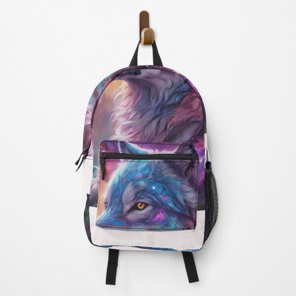 Item preview, Colorful wolf sitting and watching designed and sold by Zvezdas1991.