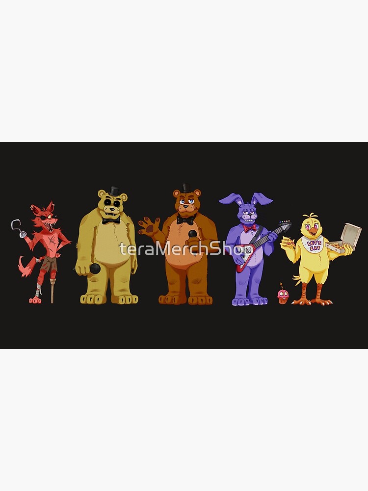 freddy fazbear, chica, foxy, and bonnie (five nights at freddy's