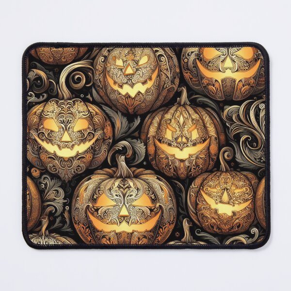 Item preview, Scary Pumpkins Creepy Jack O Lanterns Halloween Intricate Carved Pumpkin Filigree designed and sold by CoffeeIsATrip.