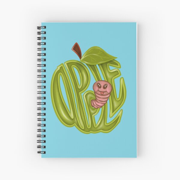 Typeart: Apple Typographische Darstellung eines Apfels in Schrift und Comic Stil Spiralblock