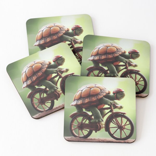 Item preview, Colorful Cycling turtle in helmet designed and sold by kispixart.
