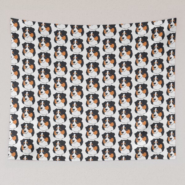 Item preview, Cute black tri australian shepherd dog face designed and sold by Yaragold.