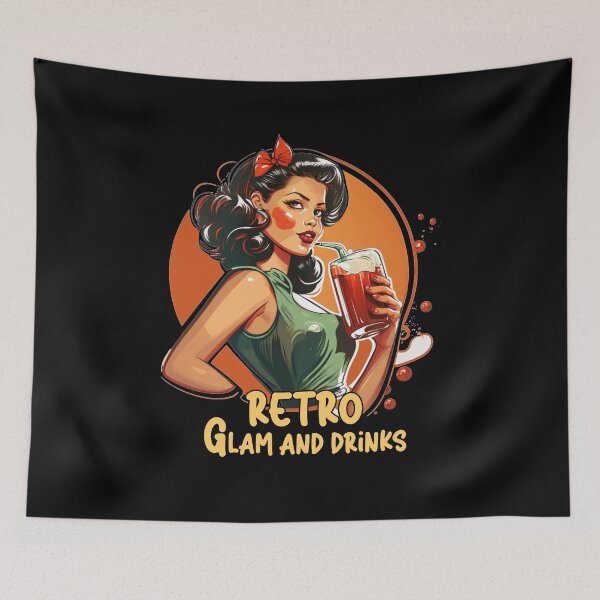 Item preview, Retro glam and drinks designed and sold by PepeCartoon.