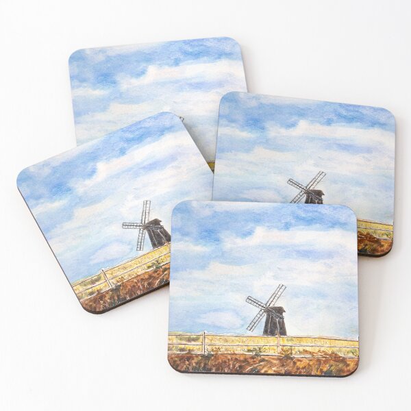 Item preview, A windmill under blue sky hand painted  designed and sold by ColorandColor.